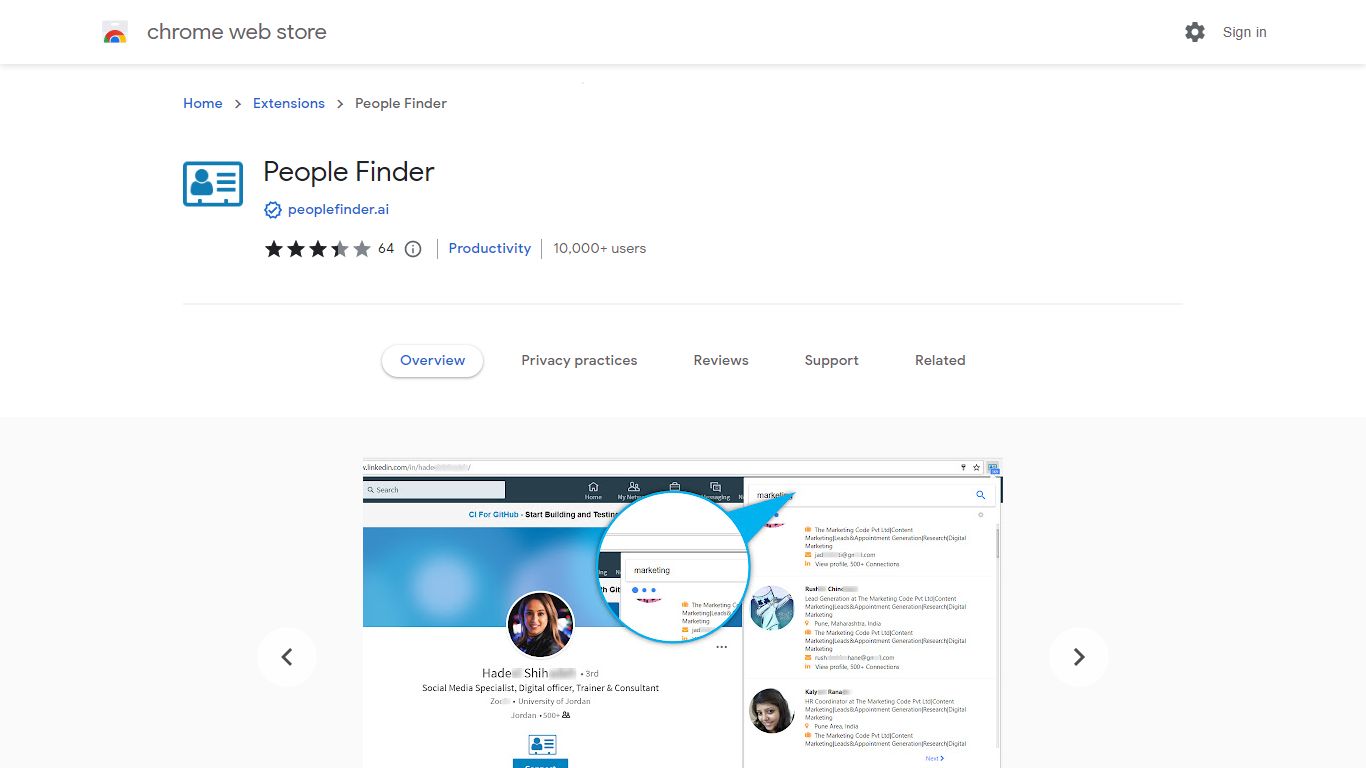 People Finder - Chrome Web Store - Google Chrome